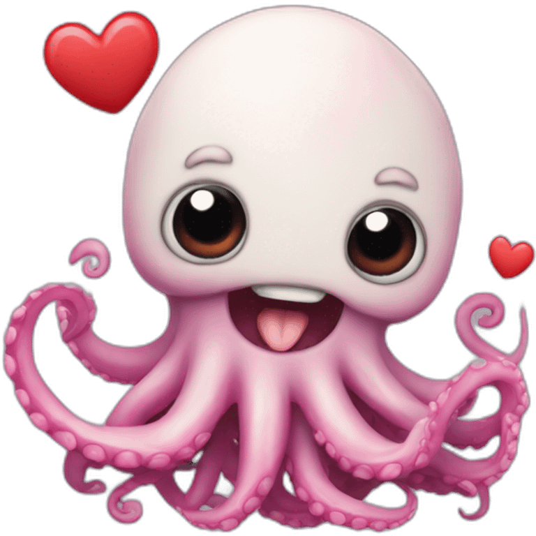 Cute crazy kraken making hearts  emoji