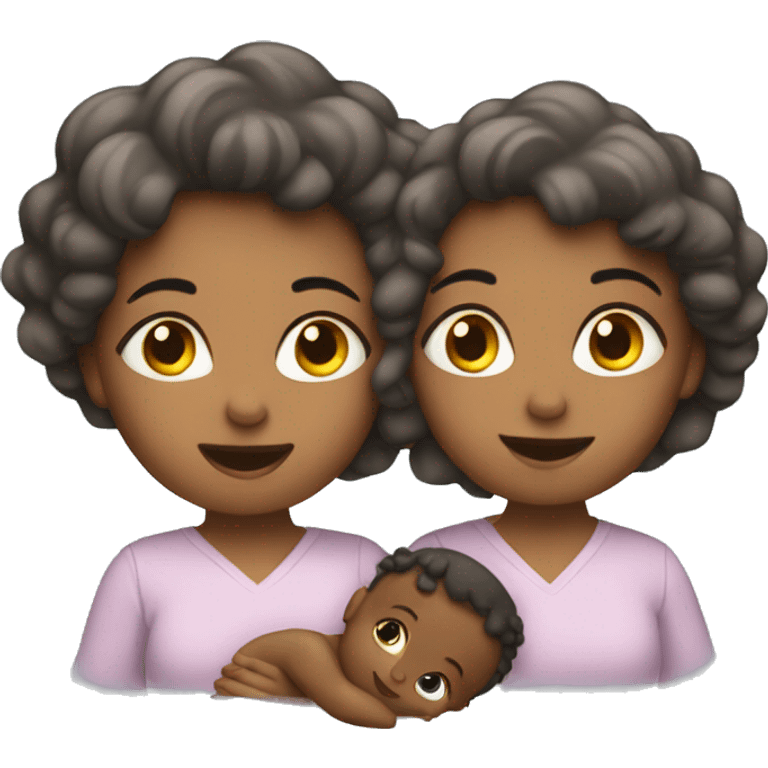 2 women with 2 babies emoji