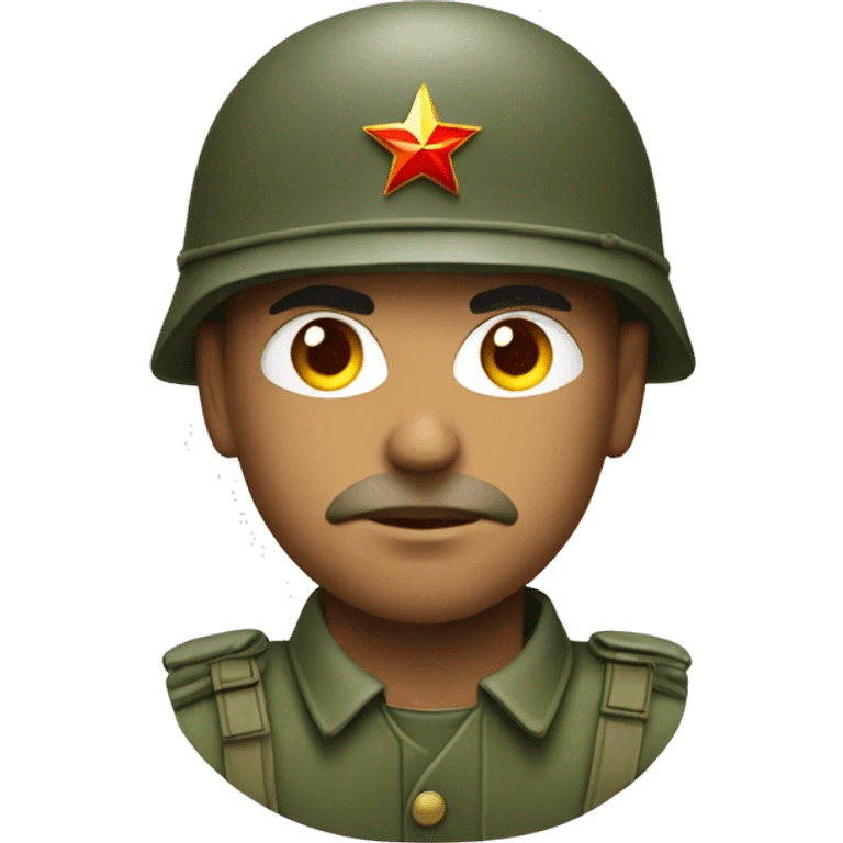 ussr soldier serious with military helmet emoji