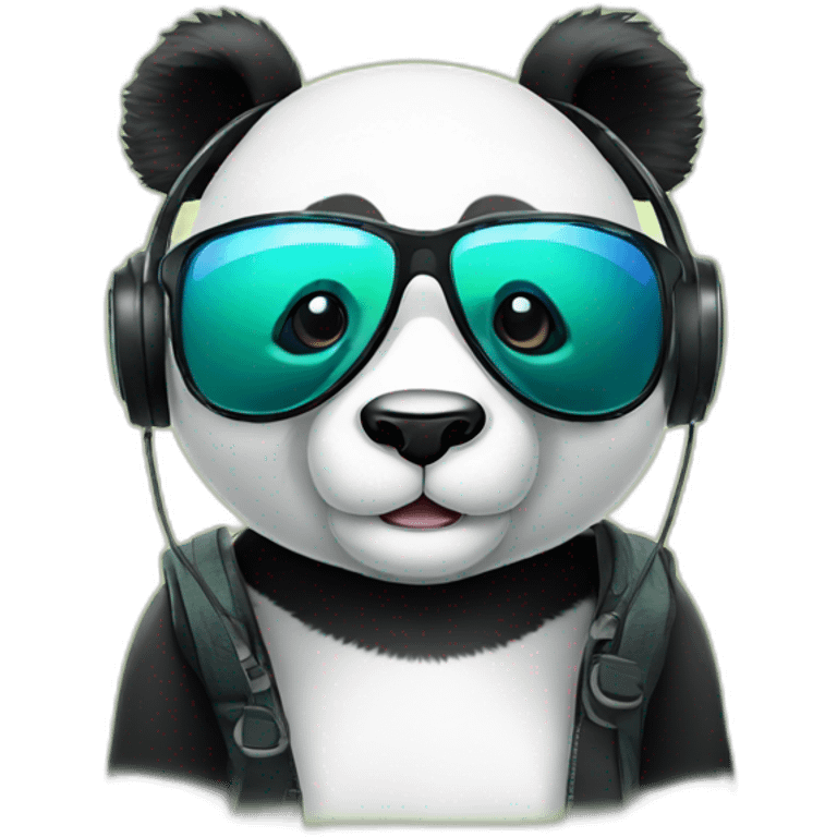 Panda mit Headset und Sonnenbrille emoji