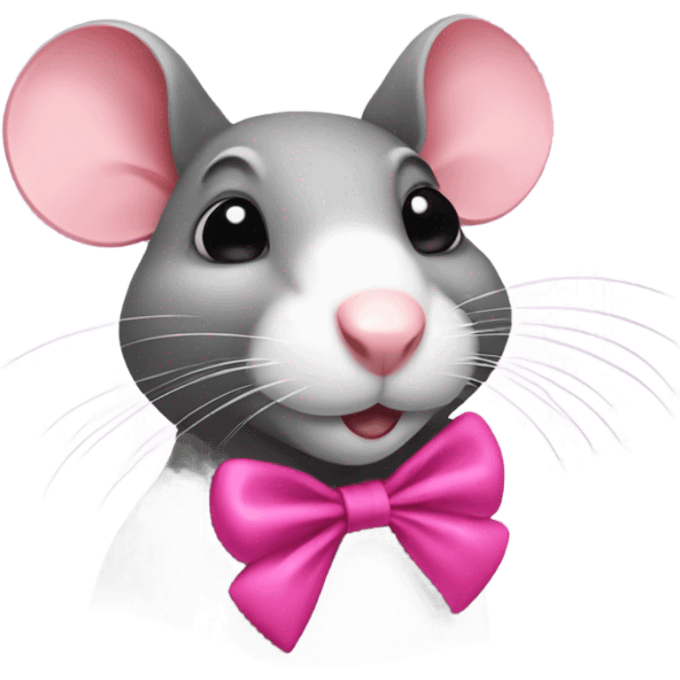 rat with pink bow emoji