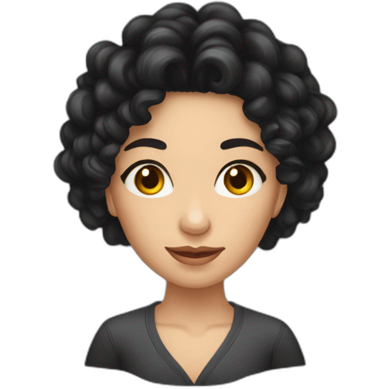 Curly long black hair woman kazakhstan emoji