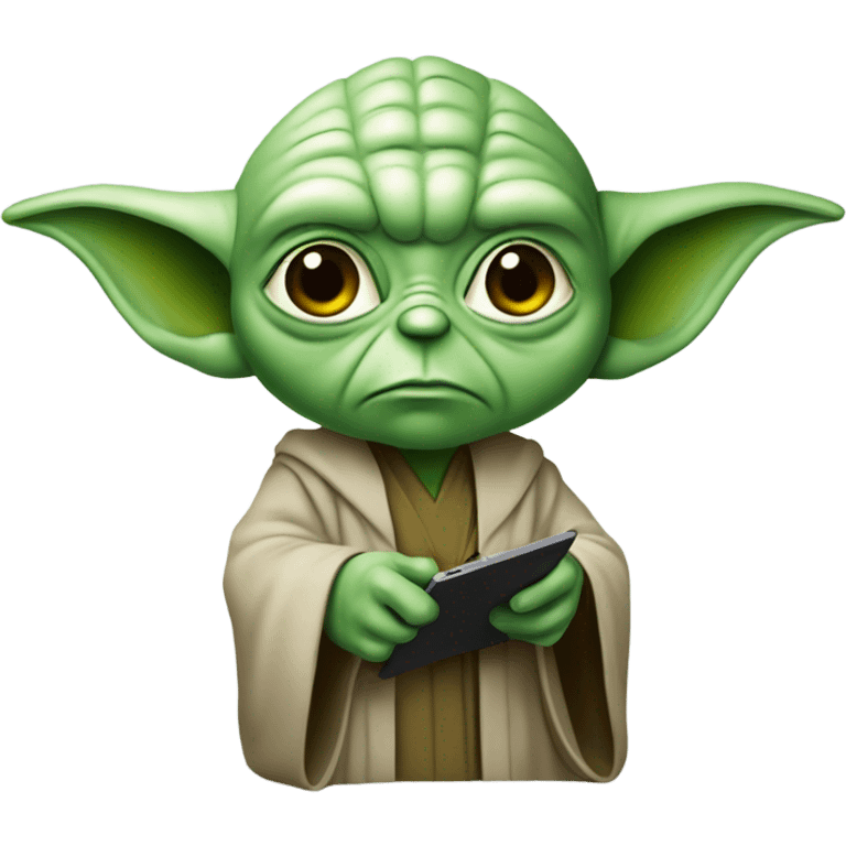 Master Yoda draws on a graphics tablet emoji