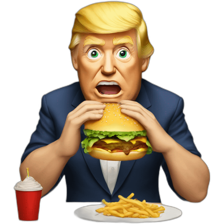 Trump eating a burger  emoji