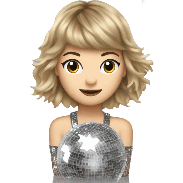 Taylor swift as a mirrorball emoji