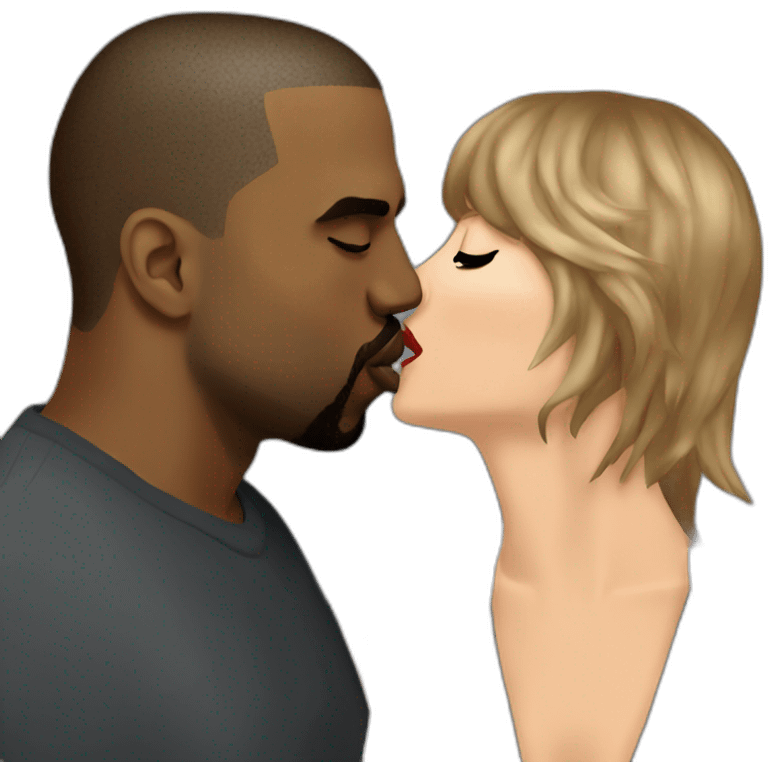 Kanye West kissing Taylor Swift emoji