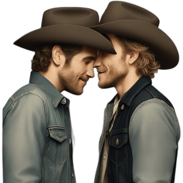 Jake gyllenhaal and heath ledger cowboys kissing emoji