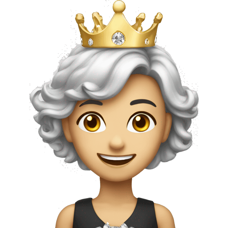 girl happy emoji with diamond crownhappy emoji with diamond crown emoji