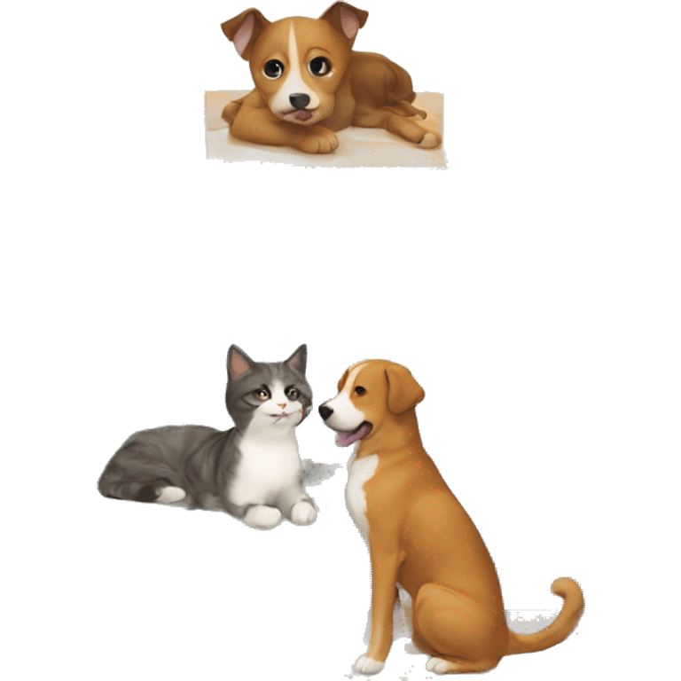 cat and dog at home emoji