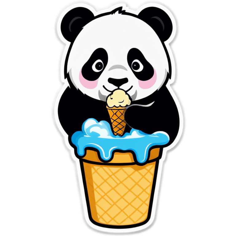 Panda eating ice cream emoji