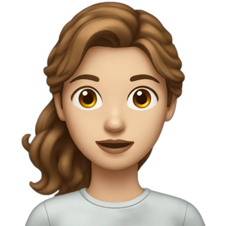 young woman with brown hair with a walker emoji