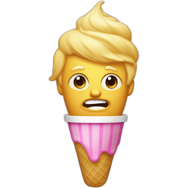 Trump eating ice cream emoji