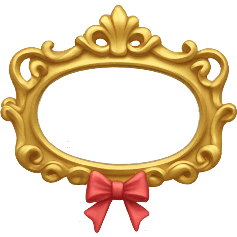 Gold mirror with bow  emoji