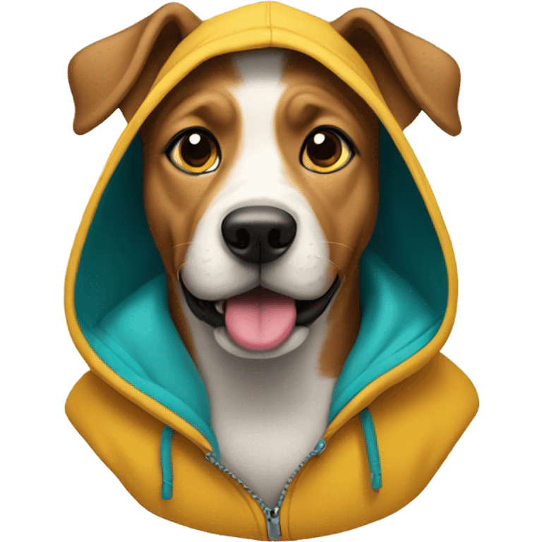 Dog wearing a hoodie emoji