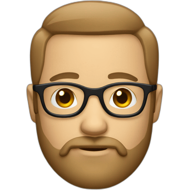 Homme sans cheveux avec de la barbe et une paire de lunettes emoji