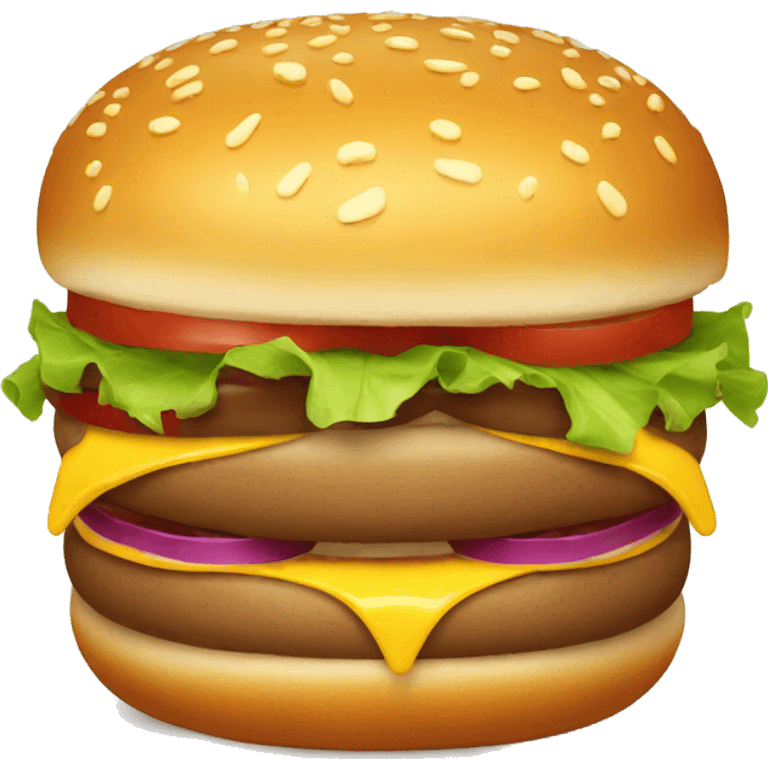 cute hambuger with eyes and mouth emoji