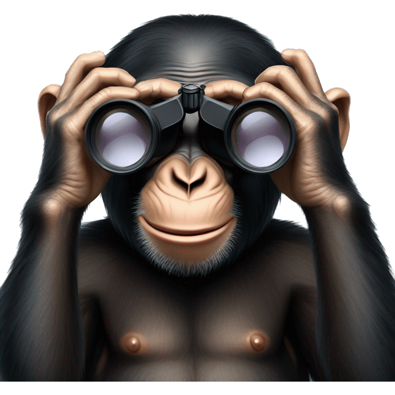 Chimpanzee looking through binoculars  emoji