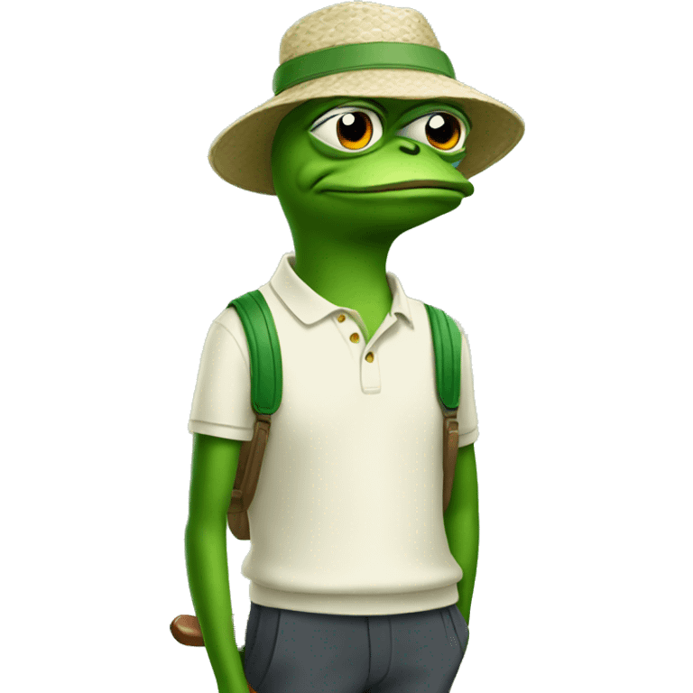 Pepe in golf clothes emoji