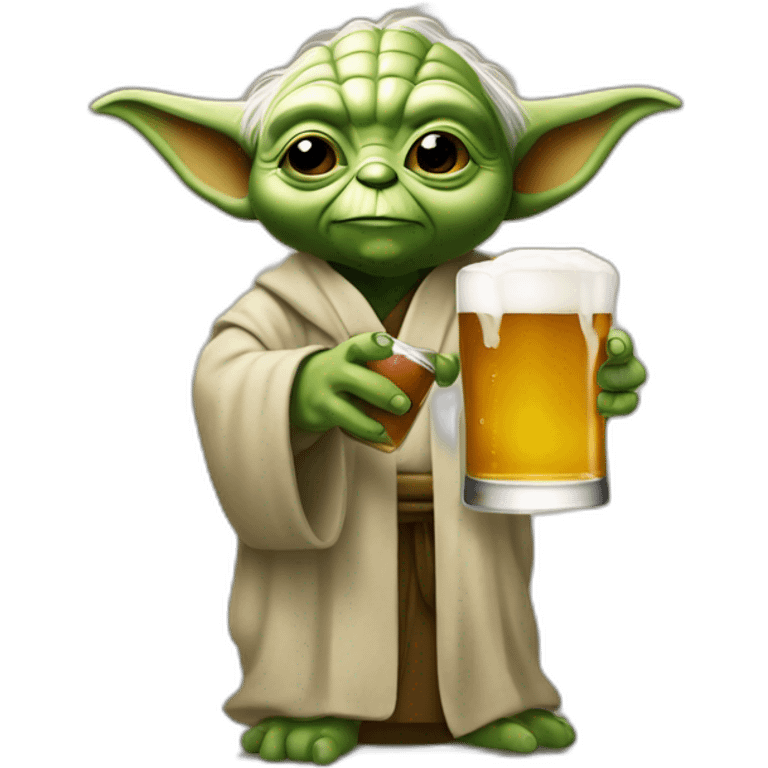 Yoda qui bois une bière emoji