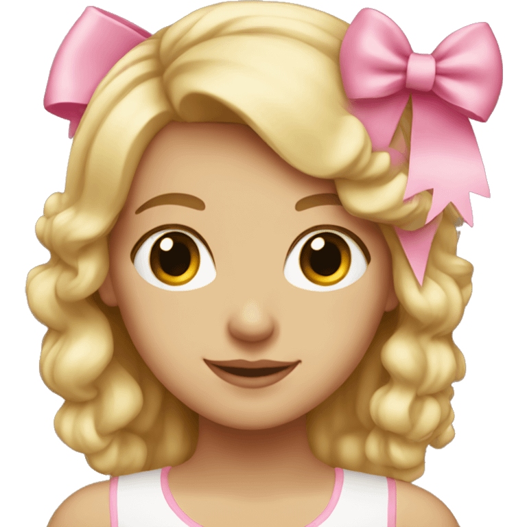 Blonde girl with pink bows in her hair  emoji