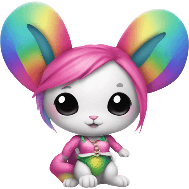 Rainbow mermaid bunny pink pirate emoji