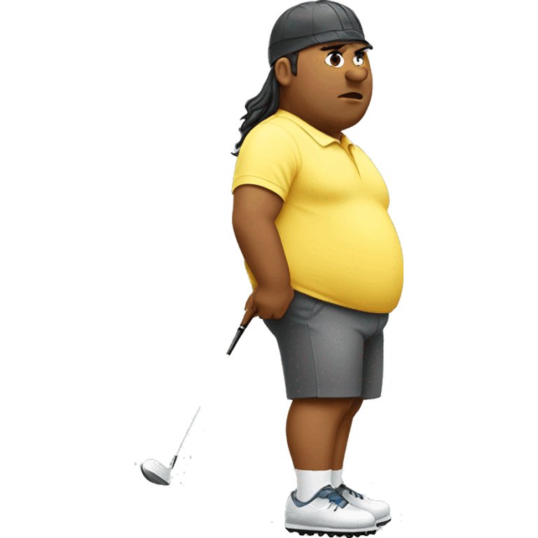 Overweight golfer with a mullet  emoji