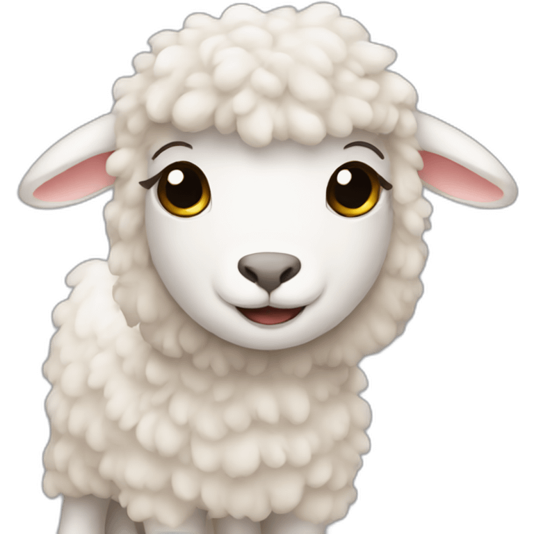 lamb with long hair emoji