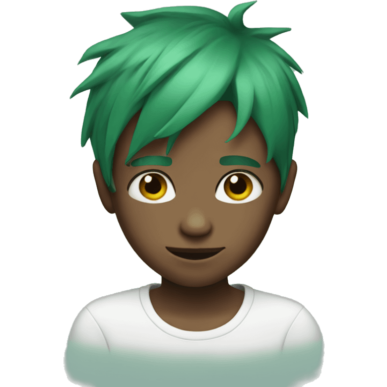 boy with green hair and piercing emoji