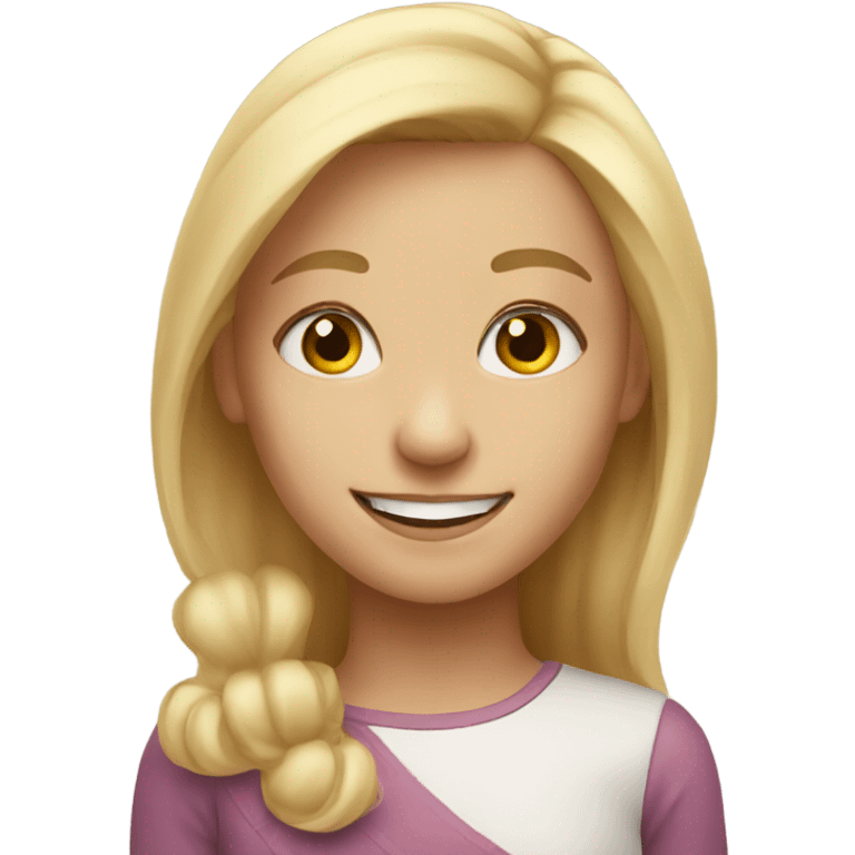 smiling blonde girl portrait emoji