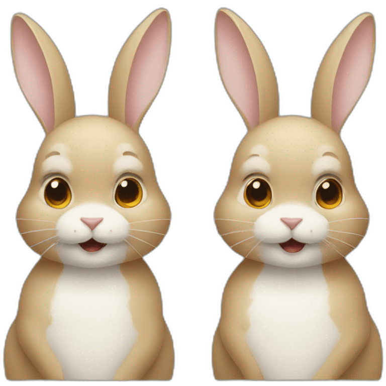 Two rabbit faces emoji