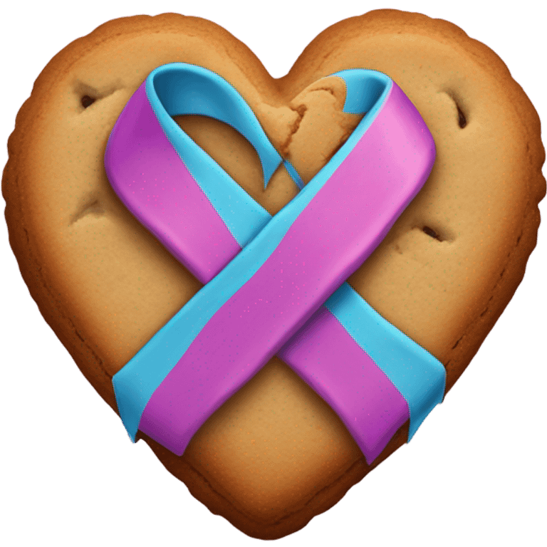 Suicide awareness ribbon on heart cookie emoji