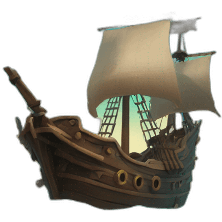 A pirate ship from sea of thieves sinking emoji