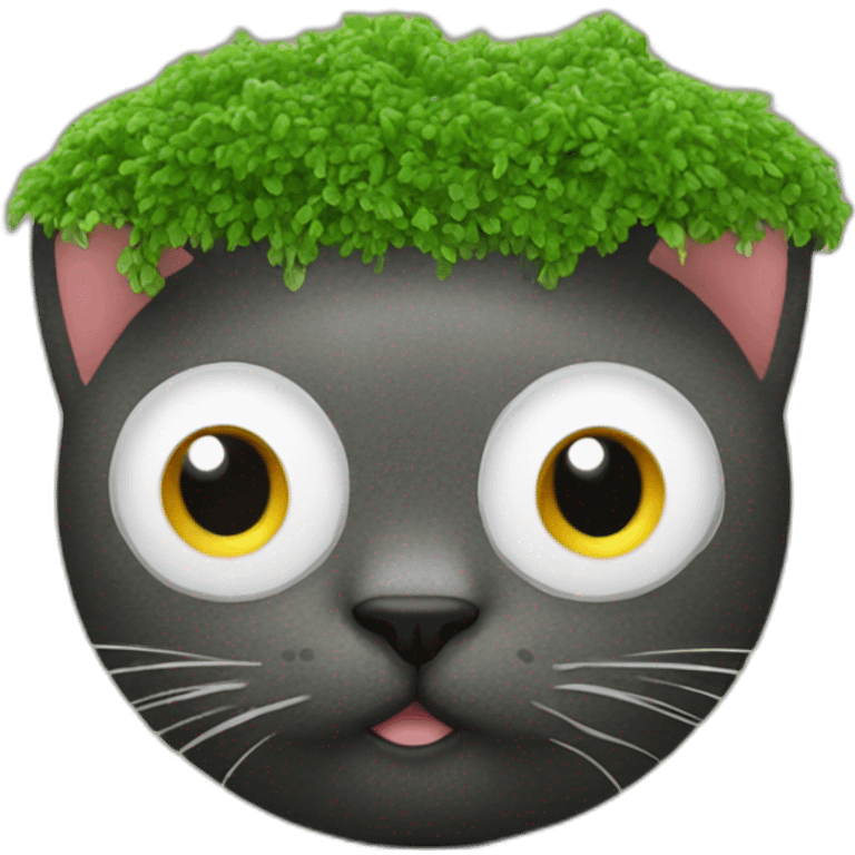 Cat as chia pet emoji