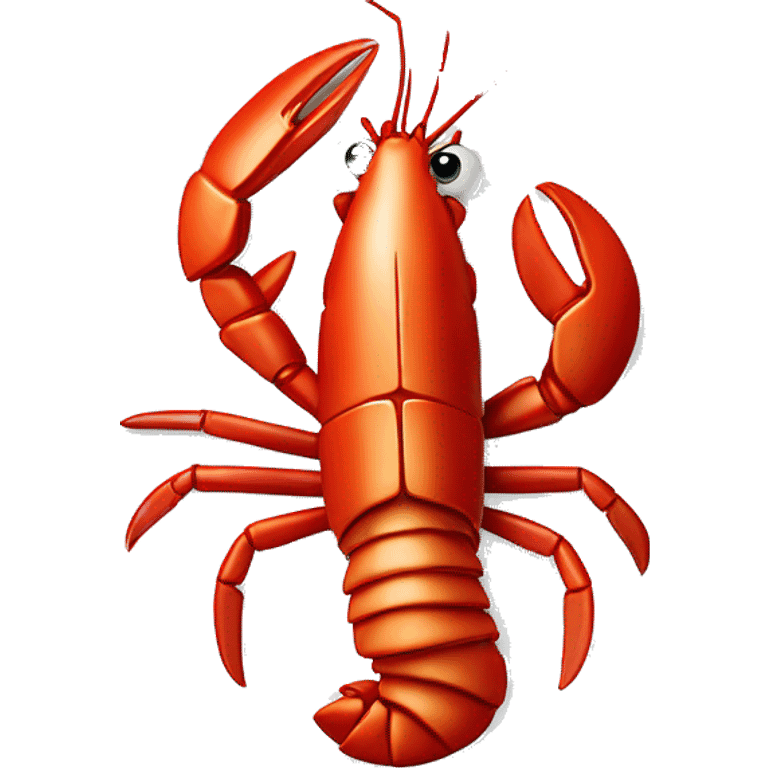 cooked red lobster served on a plate, with a focus on its claws and tail, vibrant and appetizing.” emoji