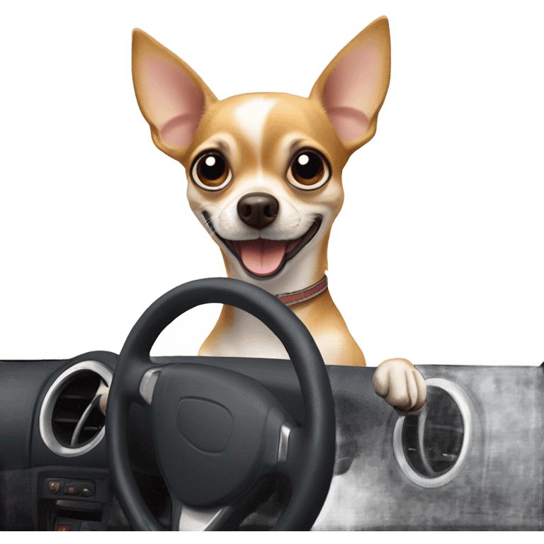 Joint Chihuahua driving emoji