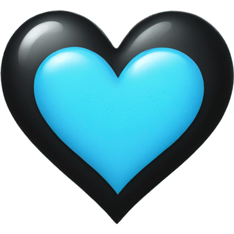 Half black and baby blue heart emoji