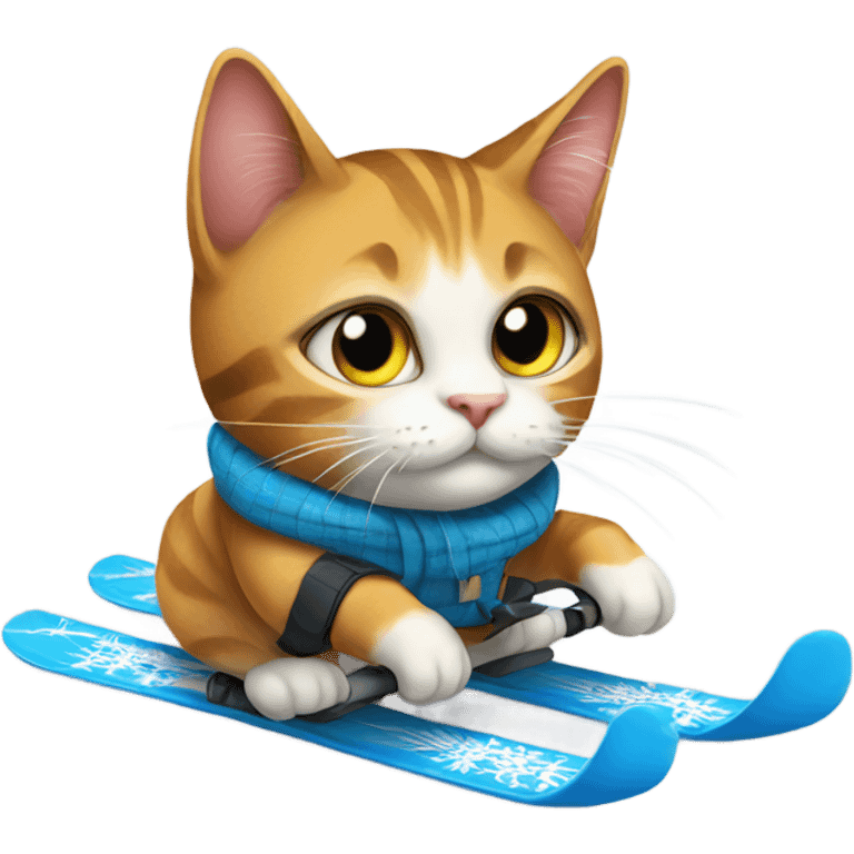 Cat on skis emoji