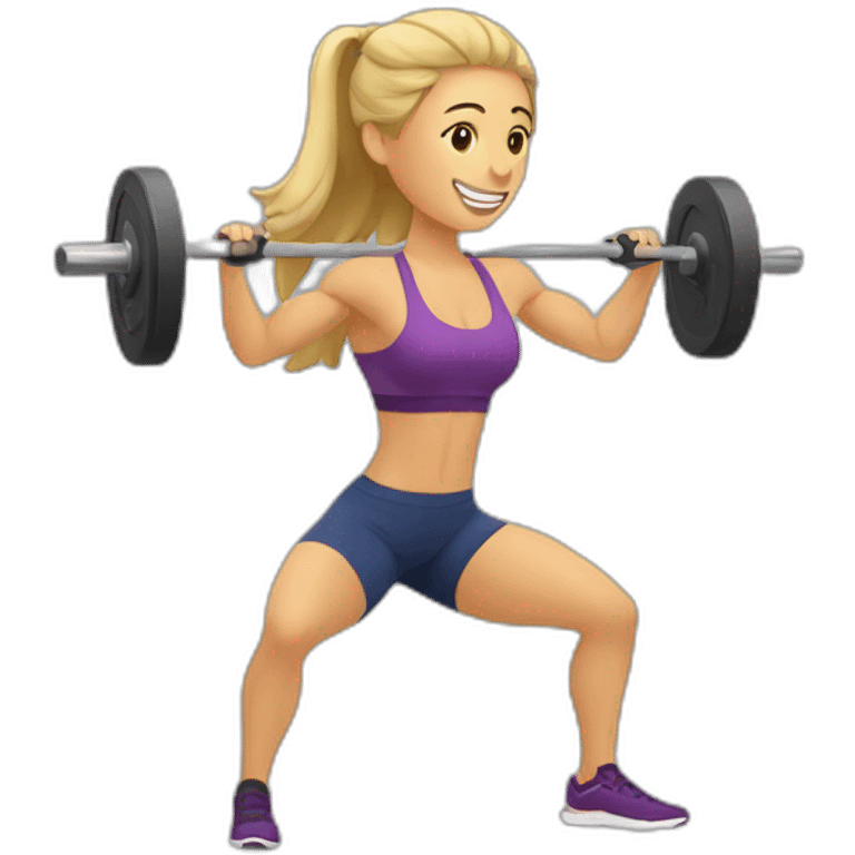 Woman doing CrossFit emoji