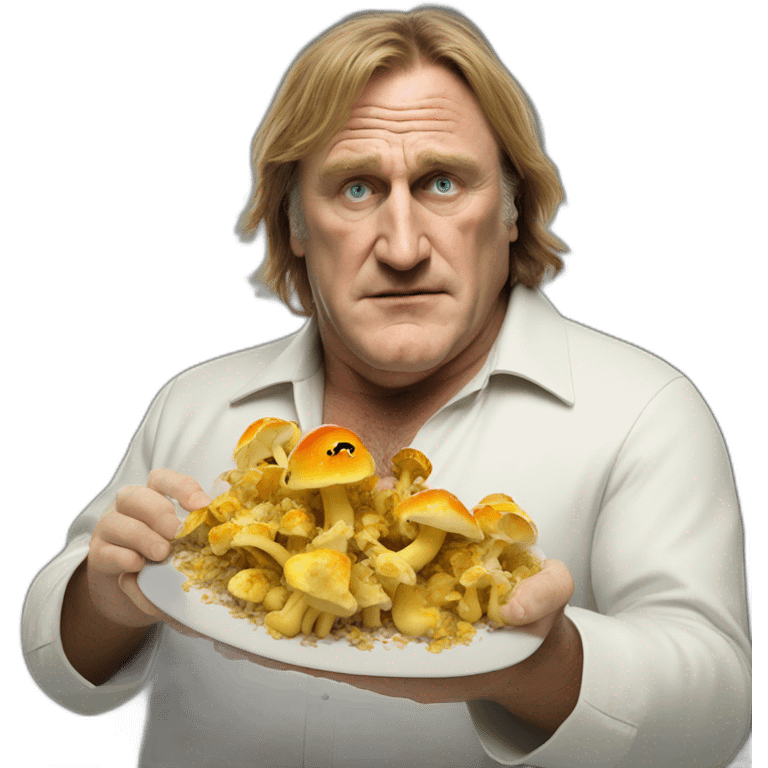 Gerard Depardieu with fungus emoji