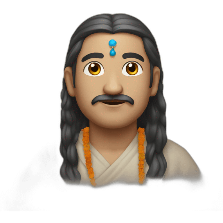 Indian spiritual guru with black hair emoji