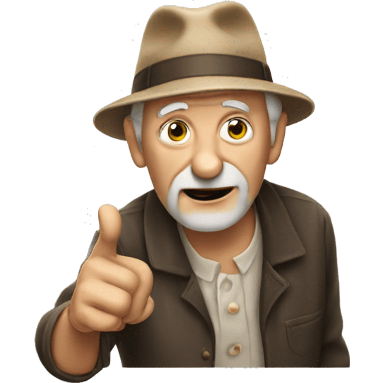 Old guy pointing with finger emoji