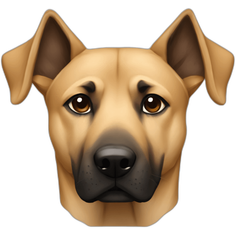 Mixture between a kangal dog and a malinois dog With folded ears emoji