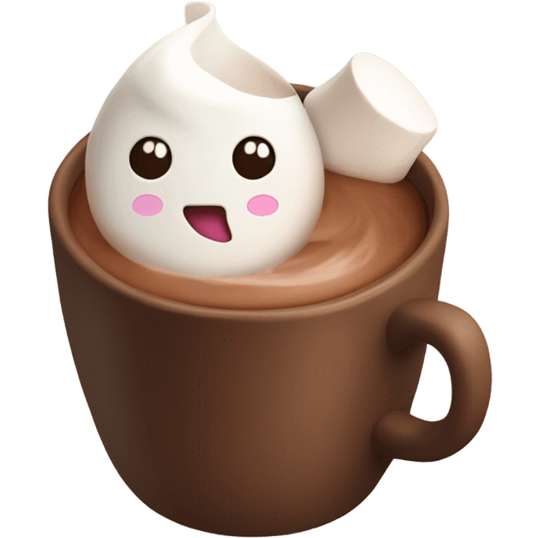 cocoa with marshmallow in cozy cup emoji