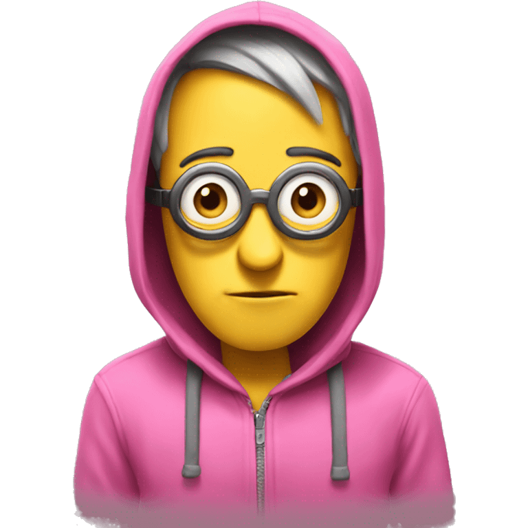 pink skin minion with hoodie emoji