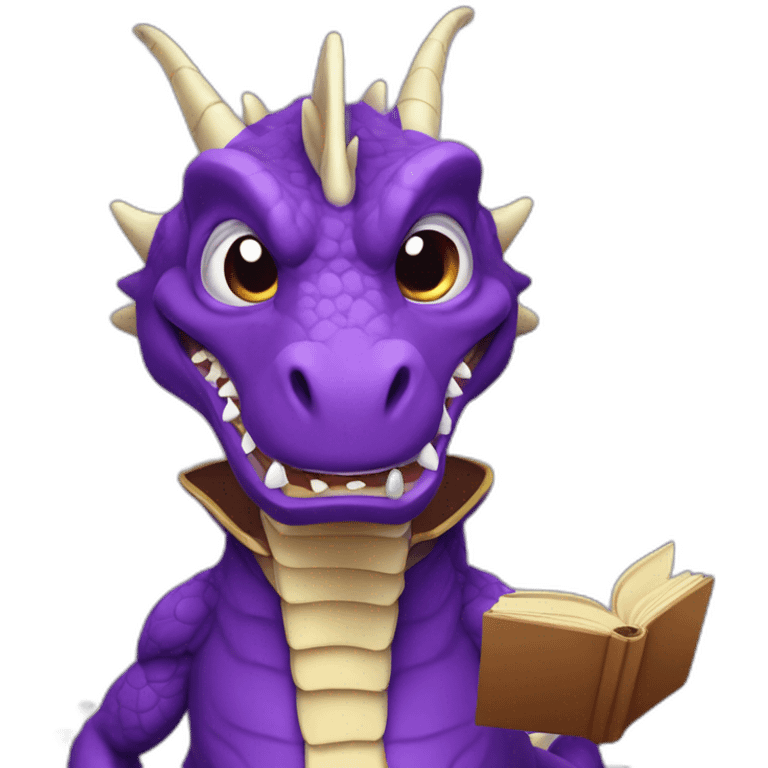 purple dragon head holding book with "RIP" title emoji