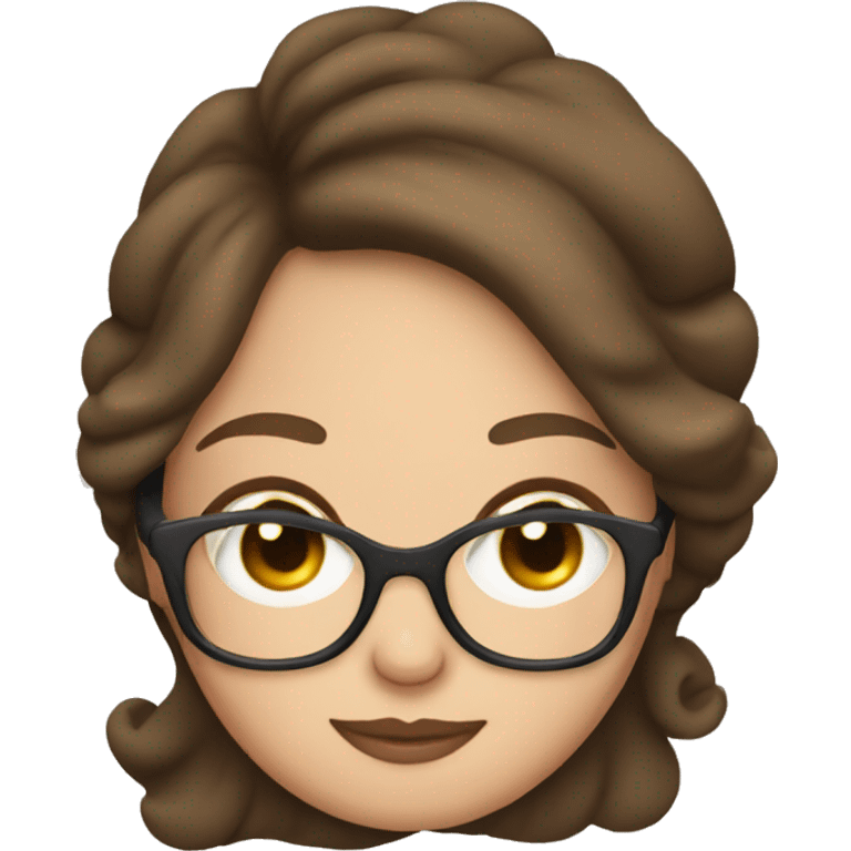 Pregnant women with brown hair and glasses emoji