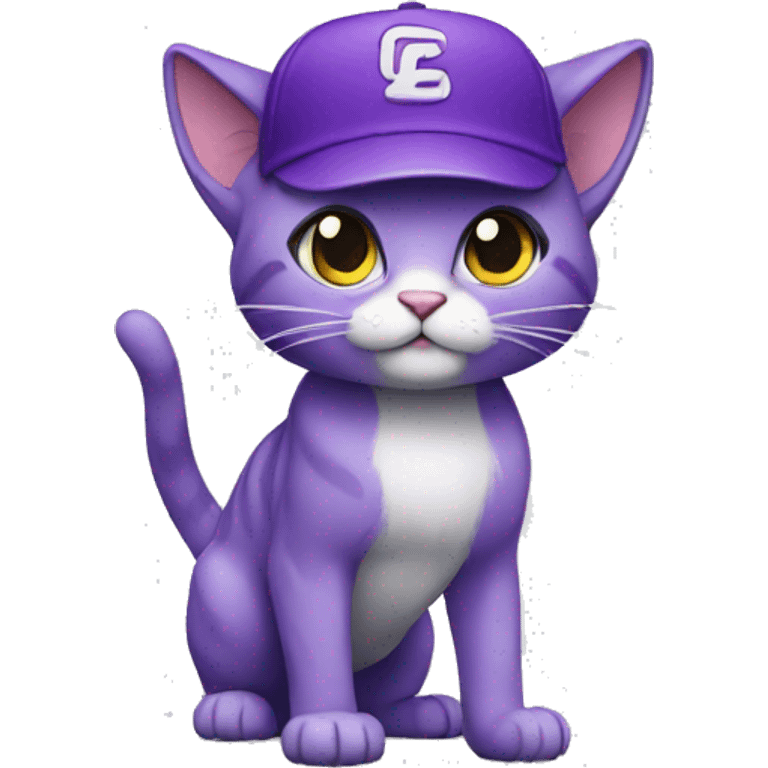 purple cat in cap pointing emoji