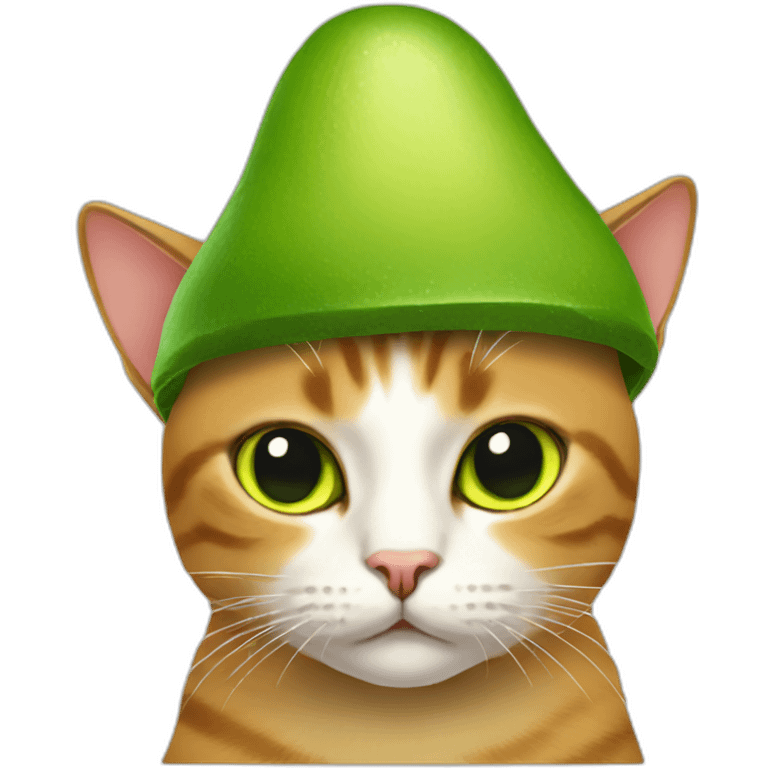 cat wearing a avocado hat emoji