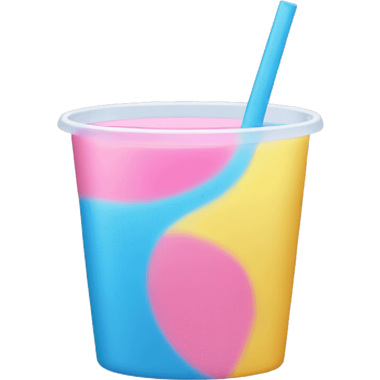 Pink yellow blue drink emoji