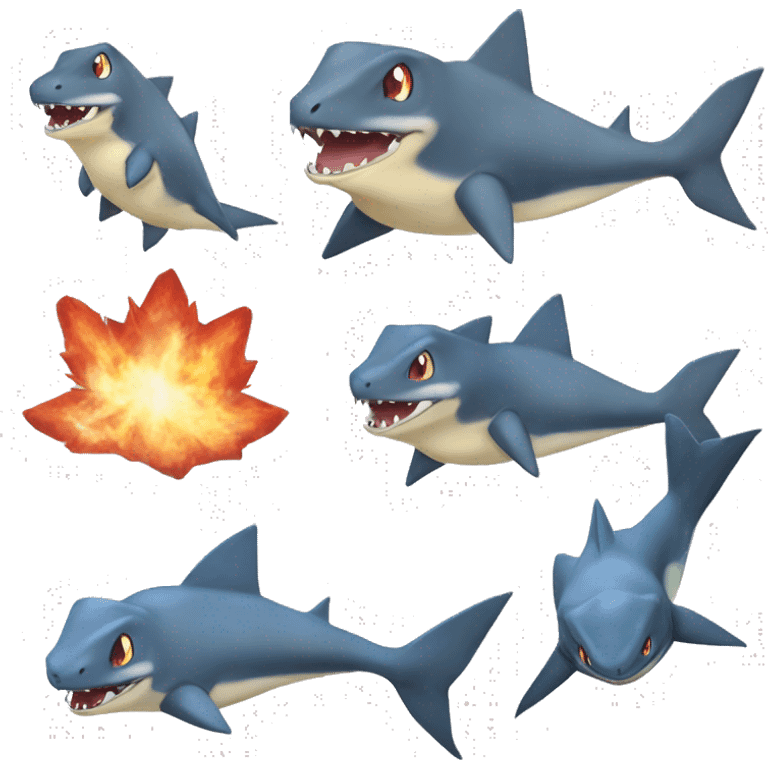 Sharpedo-Charmeleon-Gible-Larvitar-Fakémon Full Body emoji